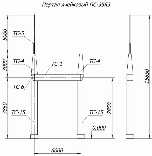 Портал стальной ячейковый ОРУ ПС-35Я3 – ТД «КЭМ»