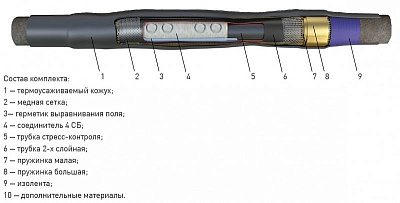 Соединительная кабельная Муфта 1 ПСТ-10 (35-50) с соединителем (комплект на 3 фазы) (экран ППД) ЗЭТА – ТД «КЭМ»